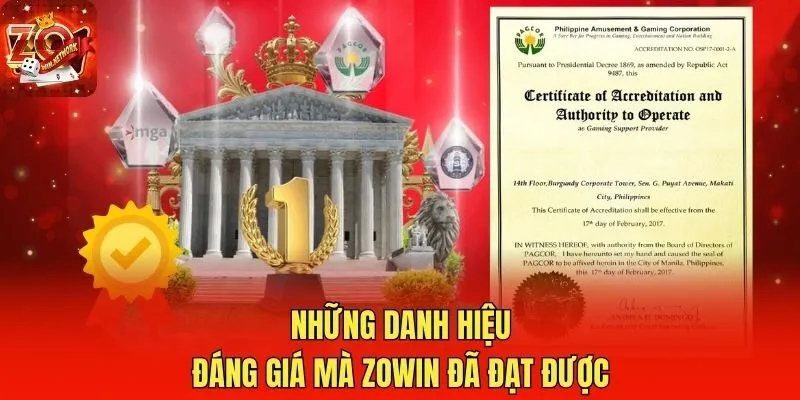 Những danh hiệu đáng giá mà Zowin đã đạt được